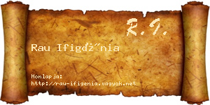 Rau Ifigénia névjegykártya